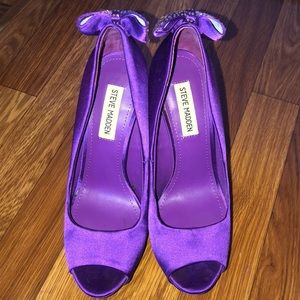 Purple Peep Toe Pumps